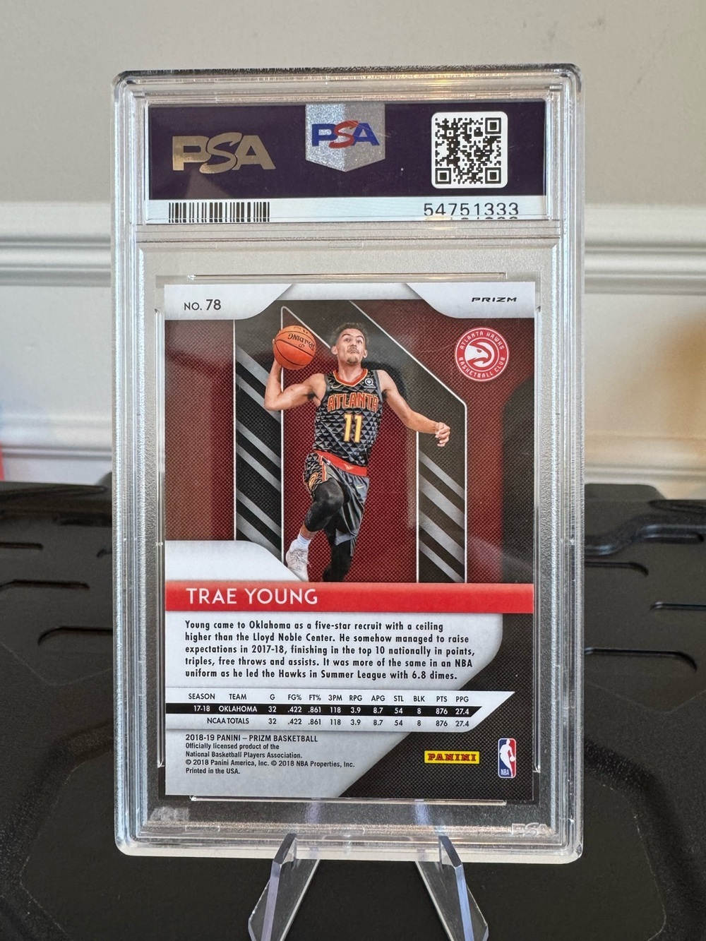 🏀 2018-19 Trae Young Prizm Red White Blue Rookie RC PSA 9 Atlanta Hawks 🔥 - Picture 2 of 3